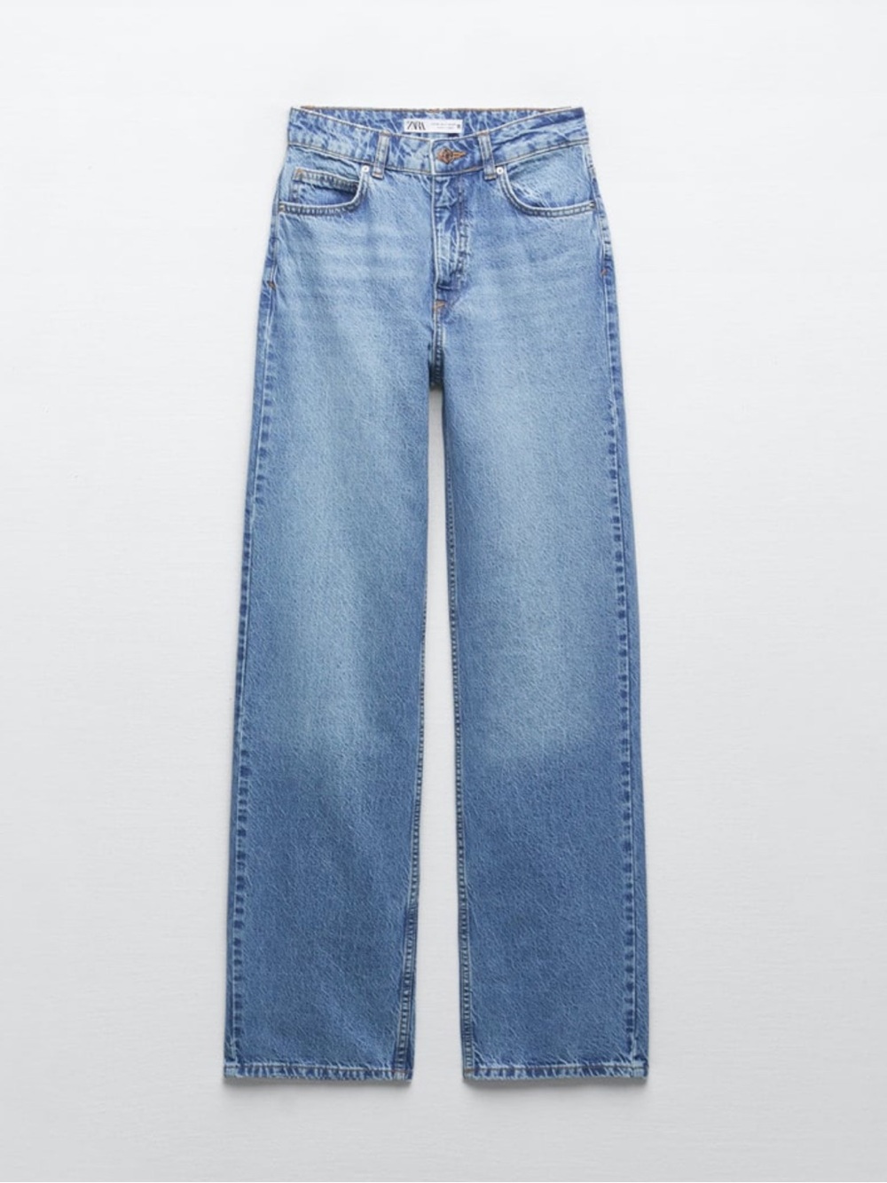 Zara Straight Leg Jeans in Light Blue Wash